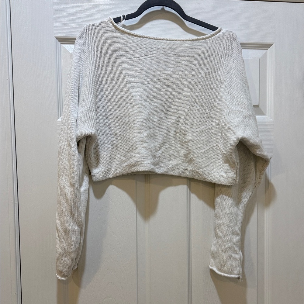 Garage Cropped Cream Sweater